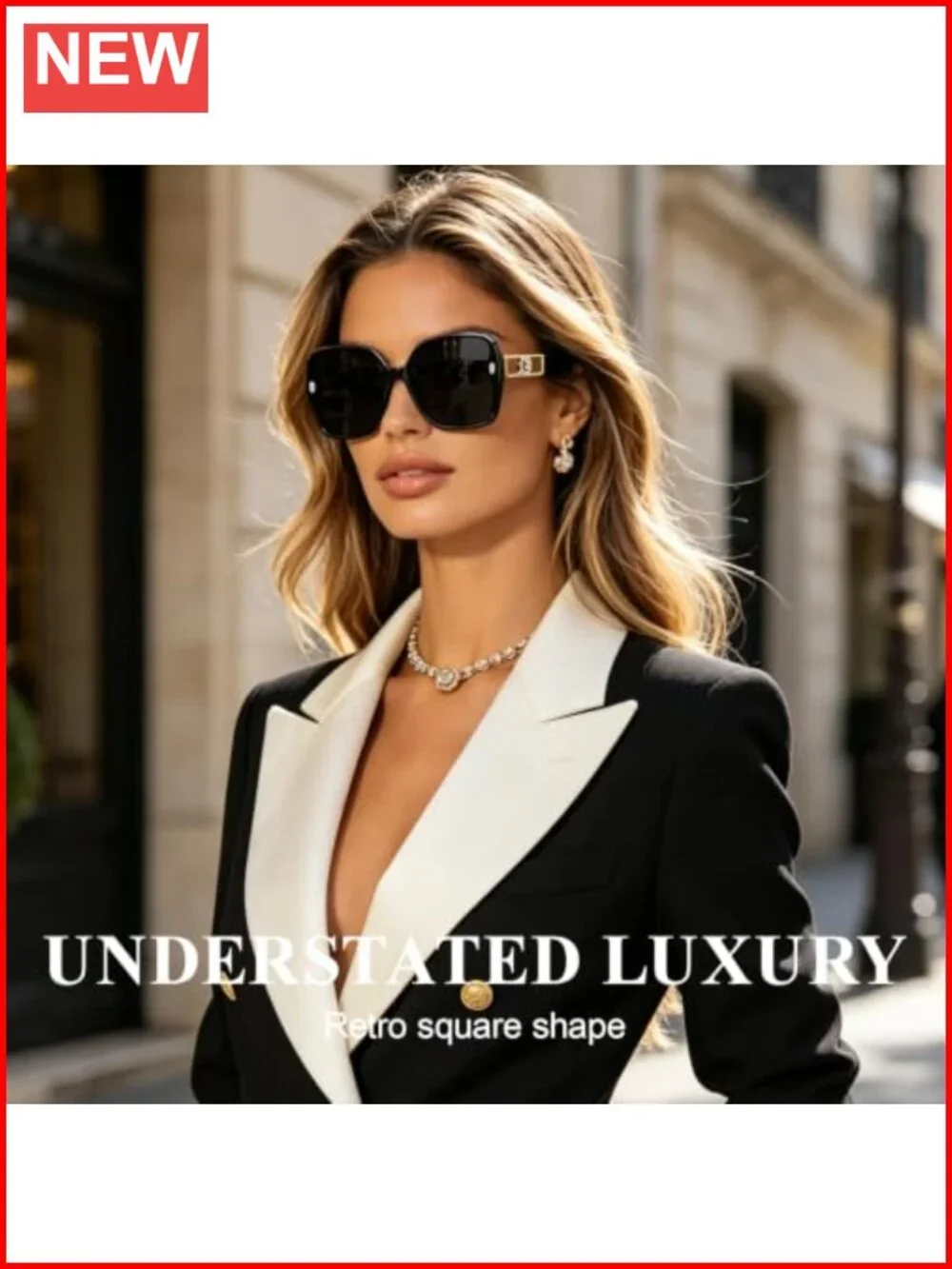 Retro Oversized Square Sunglasses Women UV Protection 3 Pack
